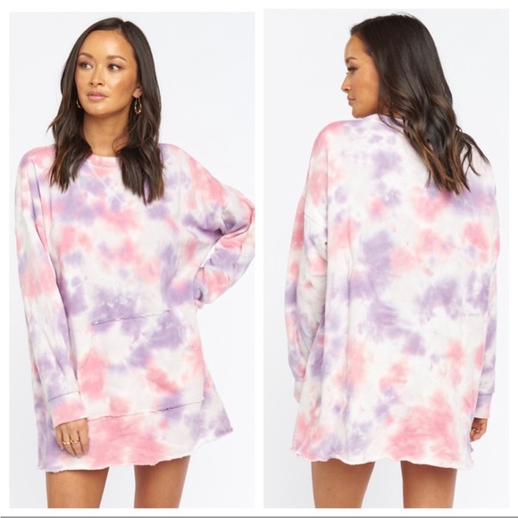 Show Me Your Mumu XL Candy Tie Dye Sunday Sweatshirt Dress - Picture 1 of 7